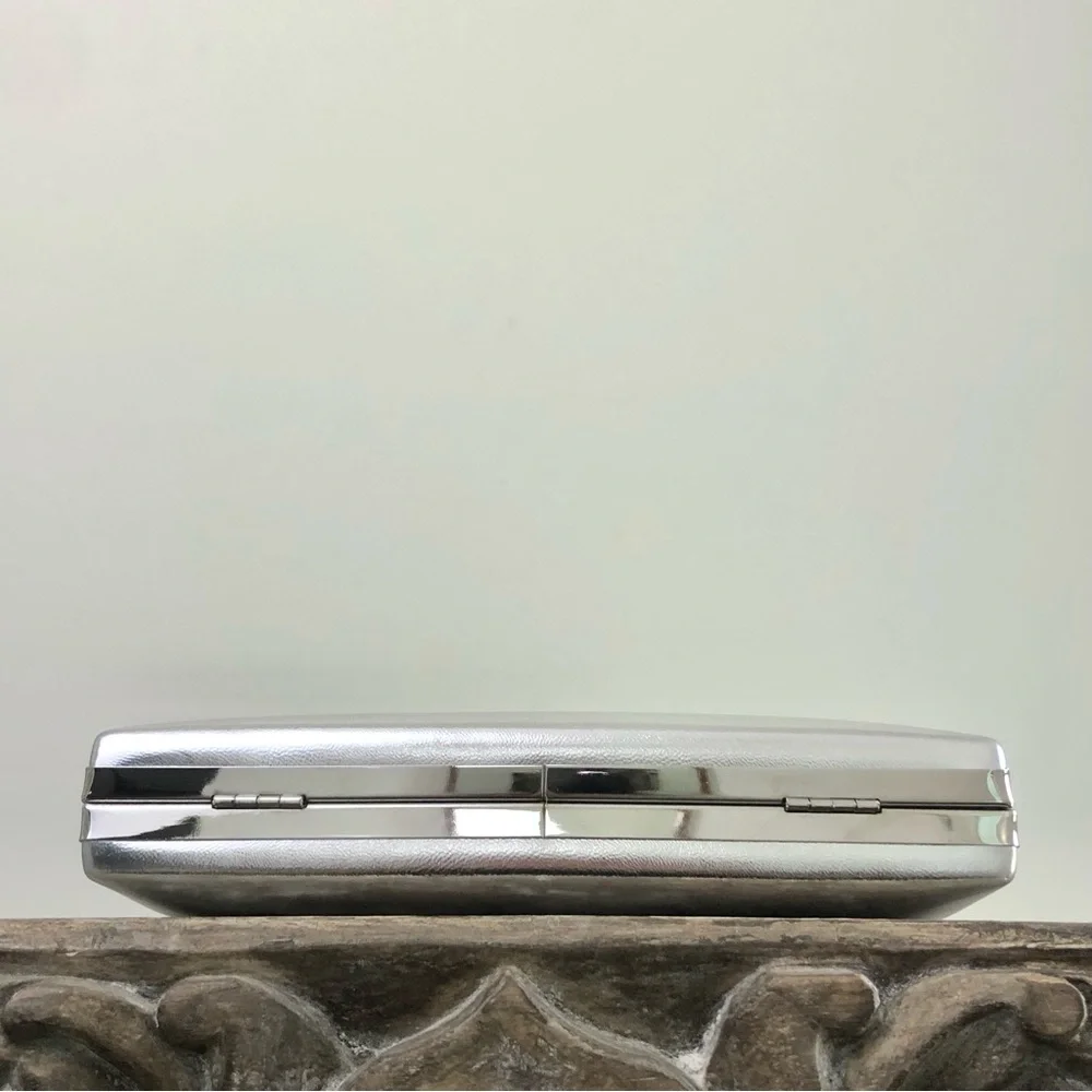 EVER NEW Handbag Silver Pink Clutch Bridal Bridesmaid Wedding Formal Dressy - Picture 11 of 16